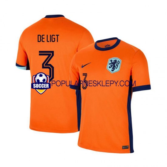 Koszulka Krótka Męska Reprezentacji Holandii Pierwszy strój Matthijs de Ligt 3 Euro 2024 Koszulka Krótka Męska Reprezentacji Holandii Pierwszy strój Matthijs de Ligt 3 Euro 2024
