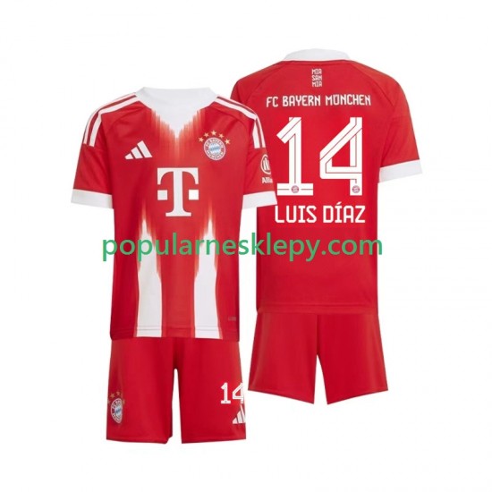 Koszulka Krótka dla Dzieci Bayern Monachium Pierwszy strój Luis Diaz 14 2025-2026 Koszulka Krótka dla Dzieci Bayern Monachium Pierwszy strój Luis Diaz 14 2025-2026