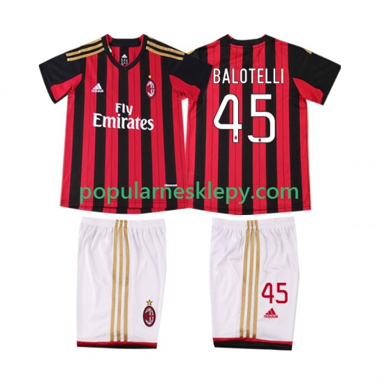 Koszulka Krótka dla Dzieci AC Milan Pierwszy strój BALOTELL 45 Retro 2013 2014