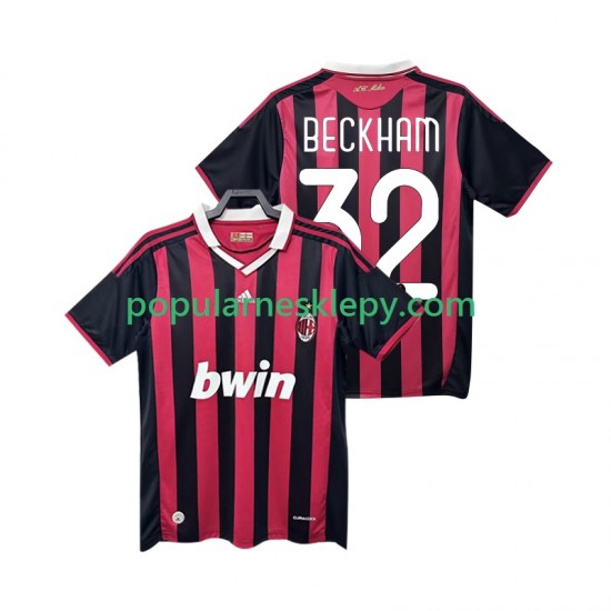 Koszulka Krótka Męska AC Milan Pierwszy strój BECKHAM 32 Retro 2009 2010