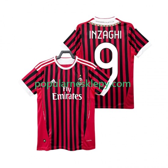 Koszulka Krótka Męska AC Milan Pierwszy strój INZAGHI 9 Retro 2011 2012