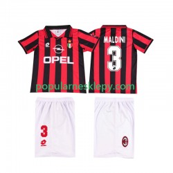 Koszulka Krótka dla Dzieci AC Milan Pierwszy strój MALDINI 3 Retro 1996 1997