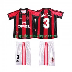 Koszulka Krótka dla Dzieci AC Milan Pierwszy strój MALDINI 3 Retro 1998 1999