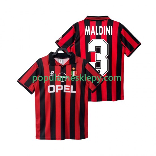 Koszulka Krótka Męska AC Milan Pierwszy strój MALDINI 3 Retro 1996 1997