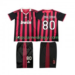 Koszulka Krótka dla Dzieci AC Milan Pierwszy strój RONALDINHO 80 Retro 2009 2010