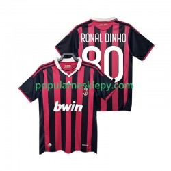 Koszulka Krótka Męska AC Milan Pierwszy strój RONALDINHO 80 Retro 2009 2010