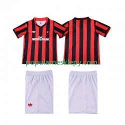 Koszulka Krótka dla Dzieci AC Milan Pierwszy strój Retro 1990 1991