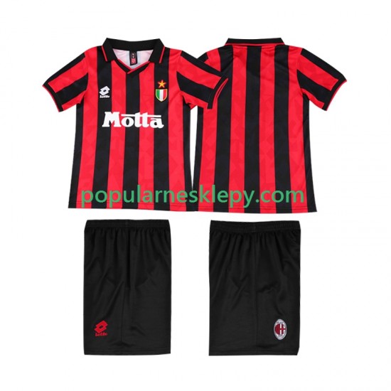 Koszulka Krótka dla Dzieci AC Milan Pierwszy strój Retro 1993 1994