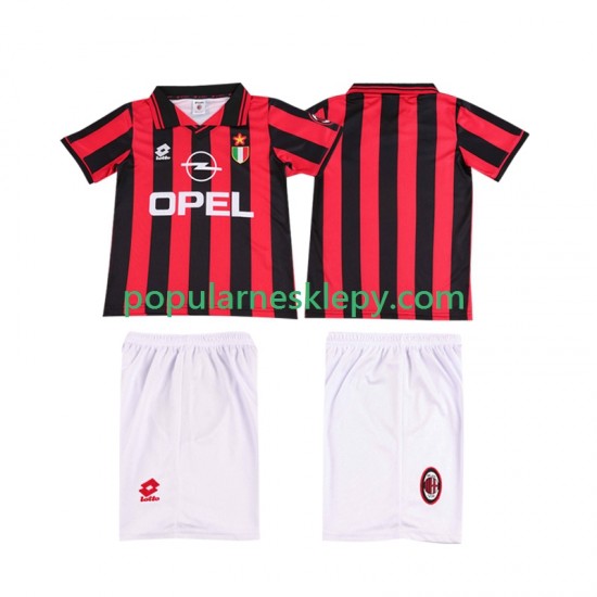 Koszulka Krótka dla Dzieci AC Milan Pierwszy strój Retro 1996 1997