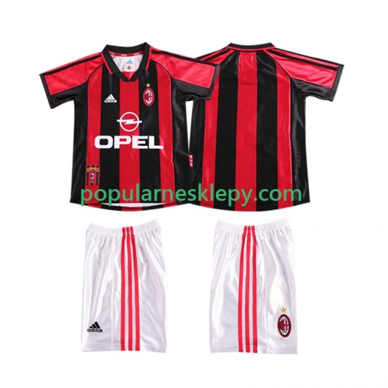 Koszulka Krótka dla Dzieci AC Milan Pierwszy strój Retro 1998 1999