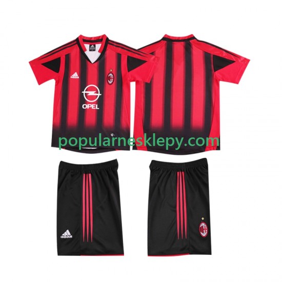 Koszulka Krótka dla Dzieci AC Milan Pierwszy strój Retro 2004 2005