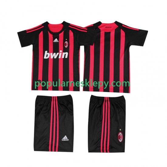 Koszulka Krótka dla Dzieci AC Milan Pierwszy strój Retro 2008 2009