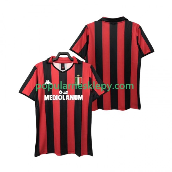 Koszulka Krótka Męska AC Milan Pierwszy strój Retro 1988 1989