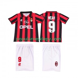 Koszulka Krótka dla Dzieci AC Milan Pierwszy strój WEAH 9 Retro 1996 1997