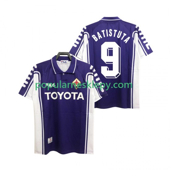 Koszulka Krótka Męska Fiorentina Pierwszy strój BASTUTA 9 Retro 1999 2000