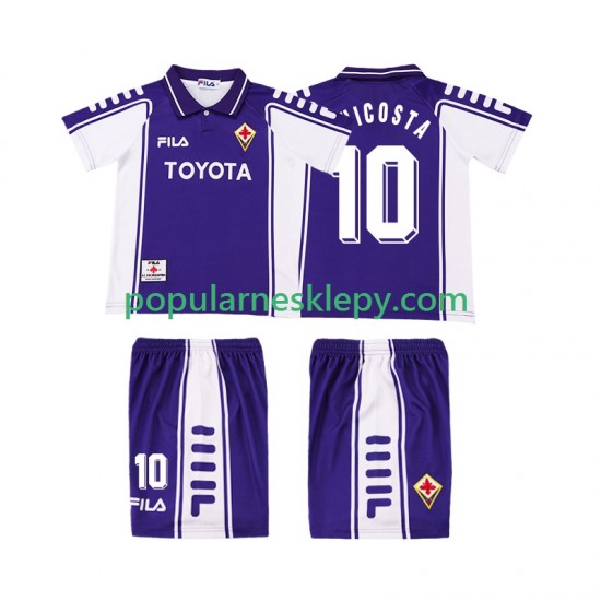 Koszulka Krótka dla Dzieci Fiorentina Pierwszy strój RUI COSTA 10 Retro 1999 2000 Koszulka Krótka dla Dzieci Fiorentina Pierwszy strój RUI COSTA 10 Retro 1999 2000