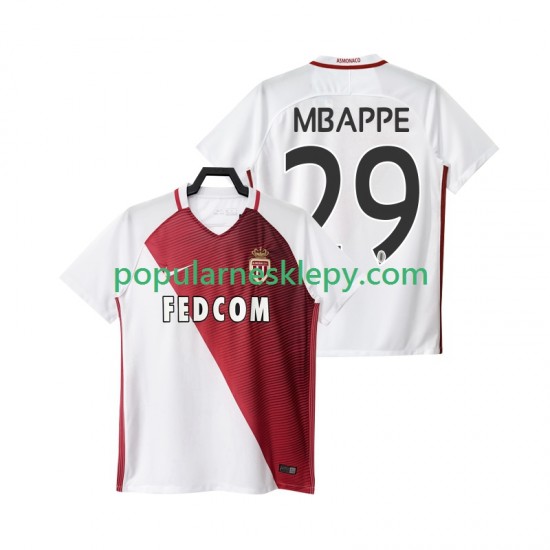 Koszulka Krótka Męska AS Monaco Pierwszy strój Mbappe 29 2016 2017