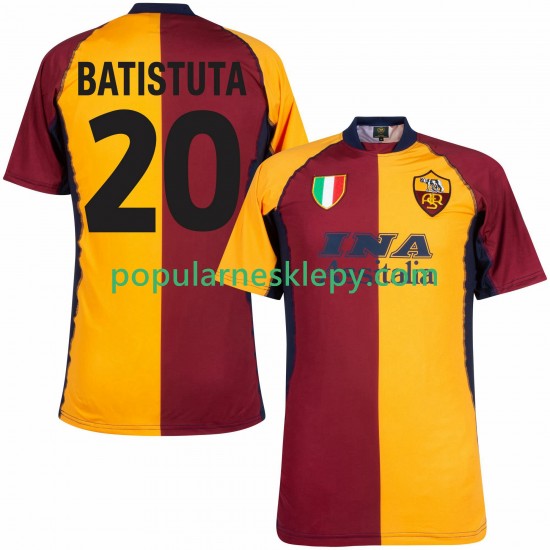 Koszulka Krótka Męska AS Roma Pierwszy strój Batistuta 20 Retro 2000 2001