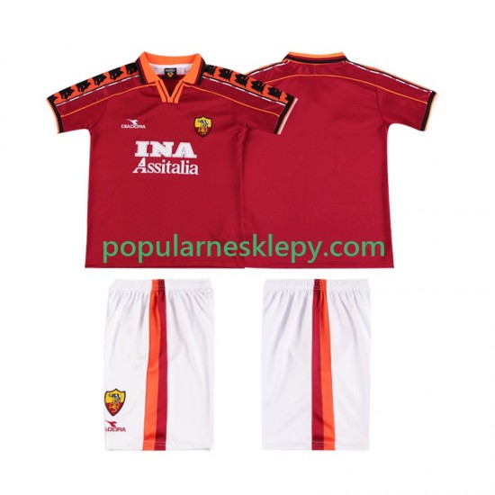 Koszulka Krótka dla Dzieci AS Roma Pierwszy strój Retro 1998 1999