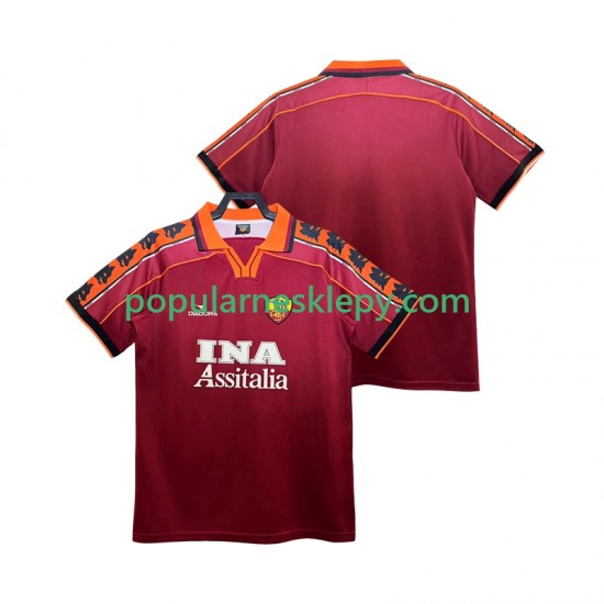 Koszulka Krótka Męska AS Roma Pierwszy strój Retro 1998 1999