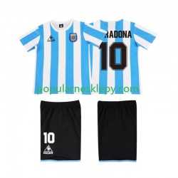 Koszulka Krótka dla Dzieci Reprezentacji Argentyny Pierwszy strój MARADONA 10 Retro 1986