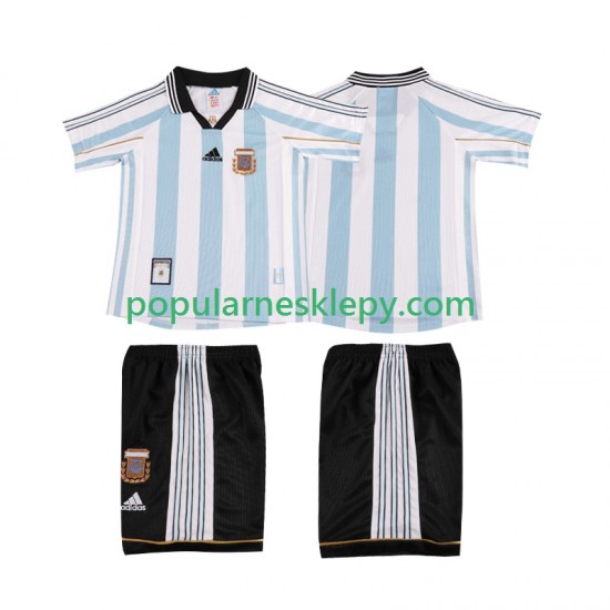 Koszulka Krótka dla Dzieci Reprezentacji Argentyny Pierwszy strój Retro 1998
