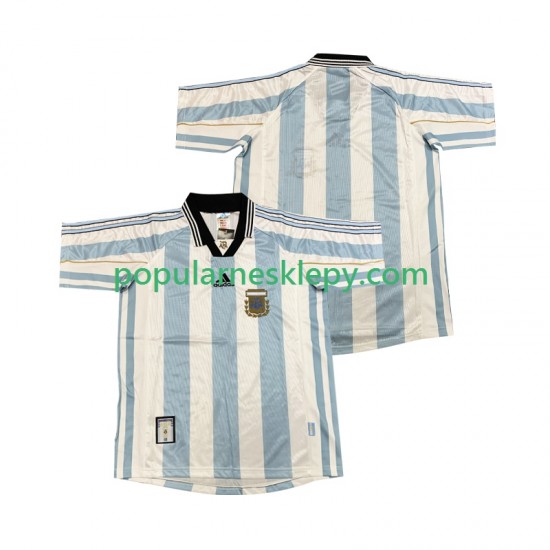 Koszulka Krótka Męska Reprezentacji Argentyny Pierwszy strój Retro 1998