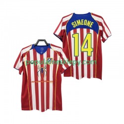 Koszulka Krótka Męska Atlético Madryt Pierwszy strój SIMEONE 14 Retro 2004 2005