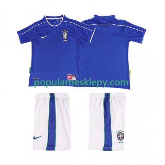 Koszulka Krótka dla Dzieci Reprezentacji Brazylii Drugi strój Retro 1998