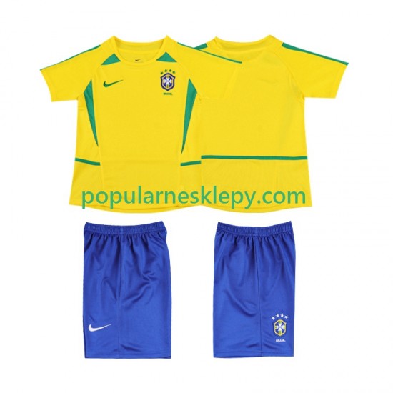 Koszulka Krótka dla Dzieci Reprezentacji Brazylii Pierwszy strój Retro 2002