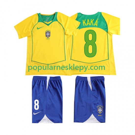 Koszulka Krótka dla Dzieci Reprezentacji Brazylii Pierwszy strój KAKA 8 Retro 2004