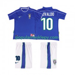 Koszulka Krótka dla Dzieci Reprezentacji Brazylii Drugi strój RIVALDO 10 Retro 1998