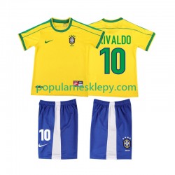 Koszulka Krótka dla Dzieci Reprezentacji Brazylii Pierwszy strój RIVALDO 10 Retro 1998