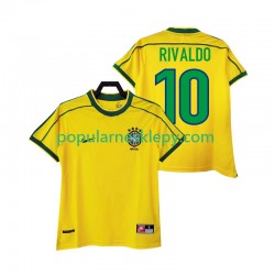 Koszulka Krótka Męska Reprezentacji Brazylii Pierwszy strój RIVALDO 10 Retro 1998