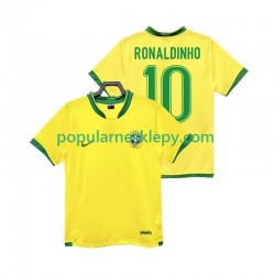 Koszulka Krótka Męska Reprezentacji Brazylii Pierwszy strój RONALDINHO 10 Retro 2006