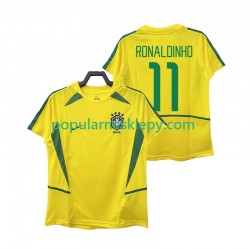 Koszulka Krótka Męska Reprezentacji Brazylii Pierwszy strój RONALDINHO 11 Retro 2002