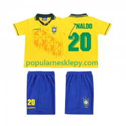 Koszulka Krótka dla Dzieci Reprezentacji Brazylii Pierwszy strój RONALDO 20 Retro 1994