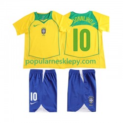 Koszulka Krótka dla Dzieci Reprezentacji Brazylii Pierwszy strój RONALOINHO 10 Retro 2004