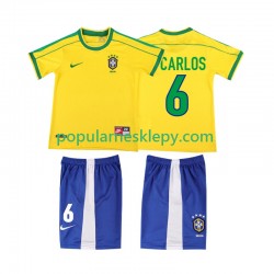 Koszulka Krótka dla Dzieci Reprezentacji Brazylii Pierwszy strój Roberto Carlos 6 Retro 1998