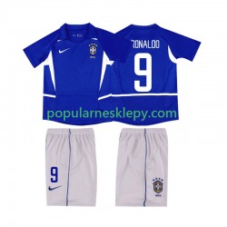 Koszulka Krótka dla Dzieci Reprezentacji Brazylii Drugi strój Ronaldo 9 Retro 2002