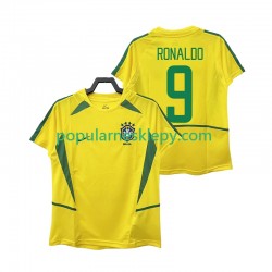 Koszulka Krótka Męska Reprezentacji Brazylii Pierwszy strój Ronaldo 9 Retro 2002