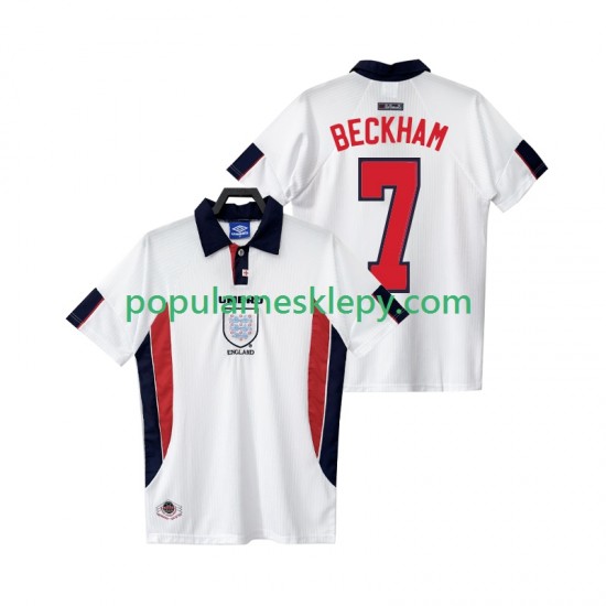Koszulka Krótka Męska Reprezentacji Anglii Pierwszy strój BECKHAM 7 Retro 1998