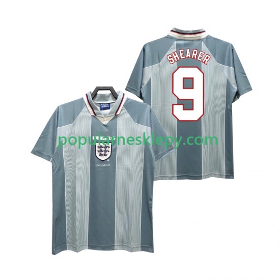 Koszulka Krótka Męska Reprezentacji Anglii Drugi strój SHEARER 9 Retro 1996