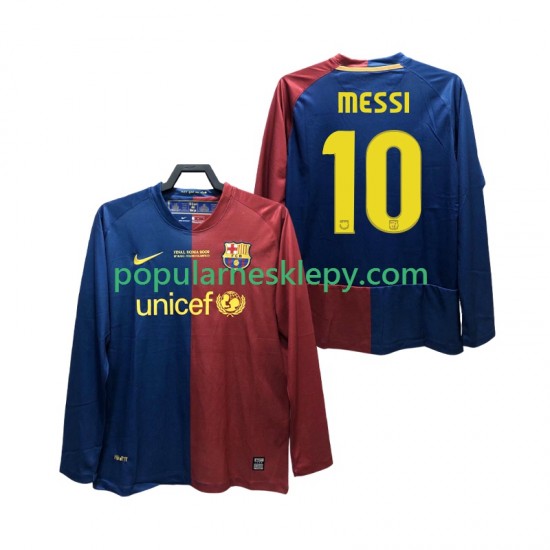 Koszulka Długi Męska FC Barcelona Pierwszy strój Lionel Messi 10 Retro Champions League 2008 2009