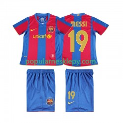 Koszulka Krótka dla Dzieci FC Barcelona Pierwszy strój Lionel Messi 19 Retro 2007 2008