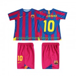 Koszulka Krótka dla Dzieci FC Barcelona Pierwszy strój RONALDINHO 10 Retro Champions League 2005 2006