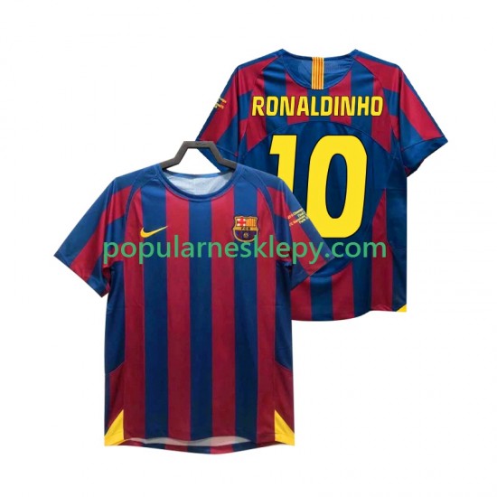 Koszulka Krótka Męska FC Barcelona Pierwszy strój RONALDINHO 10 Retro Champions League 2005 2006