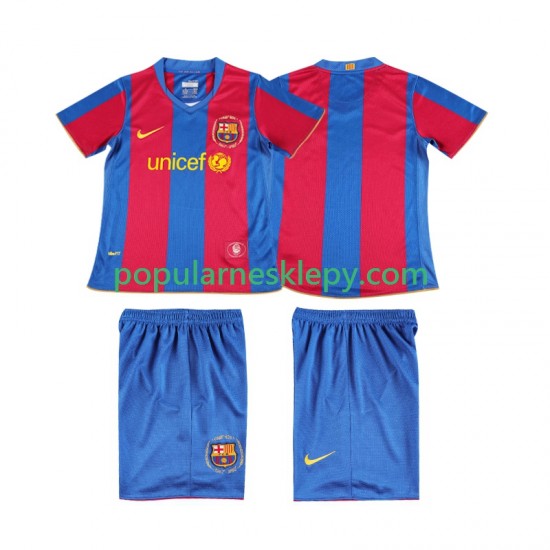 Koszulka Krótka dla Dzieci FC Barcelona Pierwszy strój Retro 2007 2008