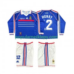 Koszulka Długi dla Dzieci Reprezentacji Francji Pierwszy strój Henry 12 Retro 1998