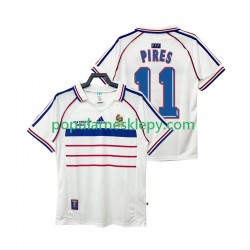 Koszulka Krótka Męska Reprezentacji Francji Drugi strój PIRES 11 Retro 1998